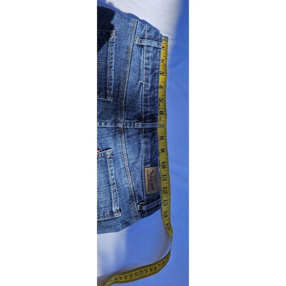 Levi's Shorty Shorts Raw Distressed Hem Medium Wash Denim Shorts Size 14 - Picture 6 of 14